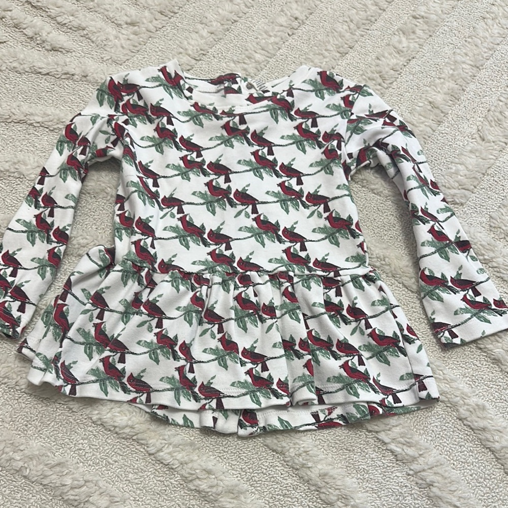Kate Quinn Kids Long Sleeve Bird Print Top